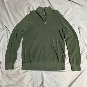 Slim fit neck zip turtleneck sweater